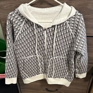 Chic Patterned Women's Hoodie Cardigan